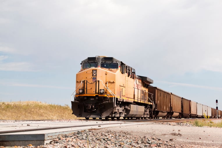 Union Pacific Railroad train approaching